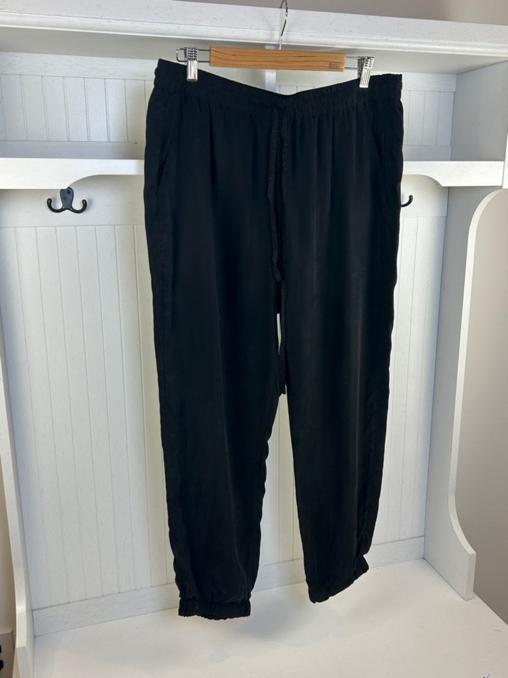 Johnny Was Black Cupra Jogger Pants Drawstring Relaxed Fit Size L